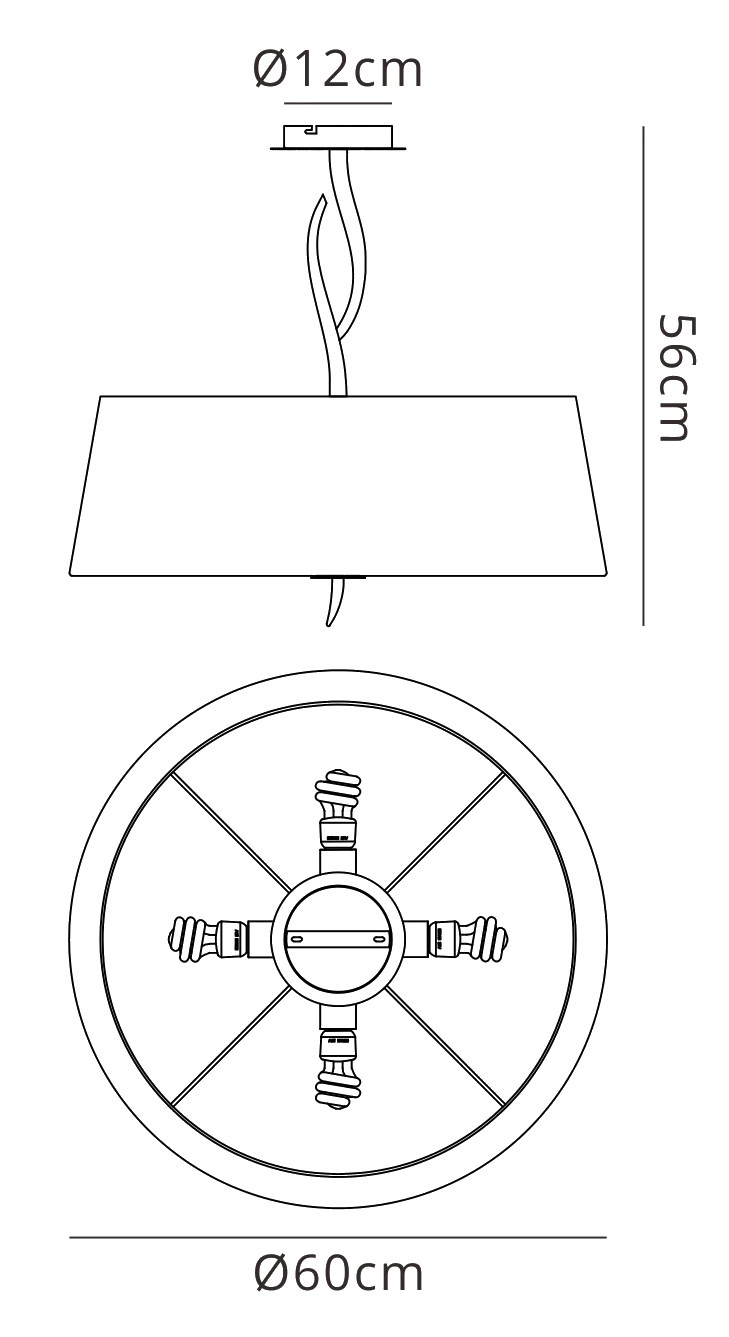 Ninette Polished Chrome-Black Ceiling Lights Mantra Semi Flush Fittings